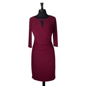 Ralph Lauren Burgundy Knee-Length Sheath Dress